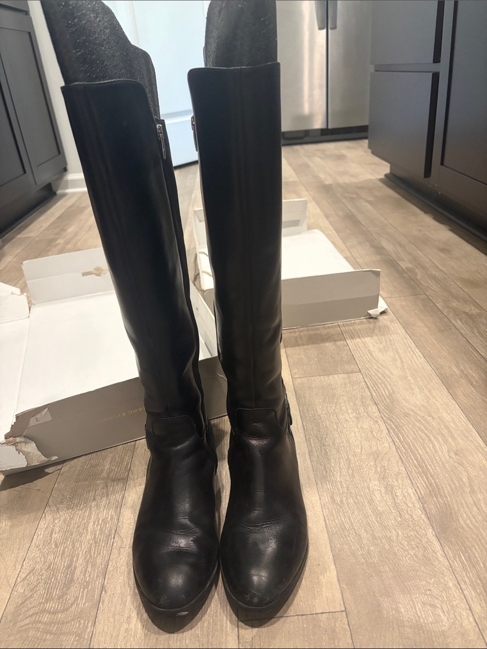 Marc Fisher Black Knee-High Leather Boots